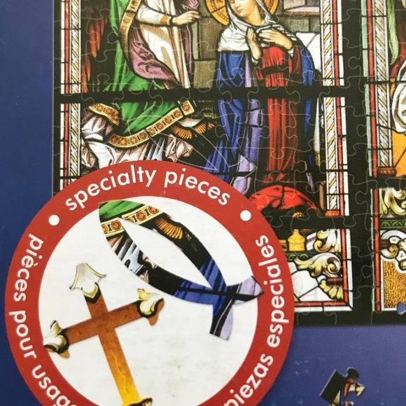 Paper House Puzzle Shapes 500 Piece Stained Glass Church Windows - Picture 3 of 7